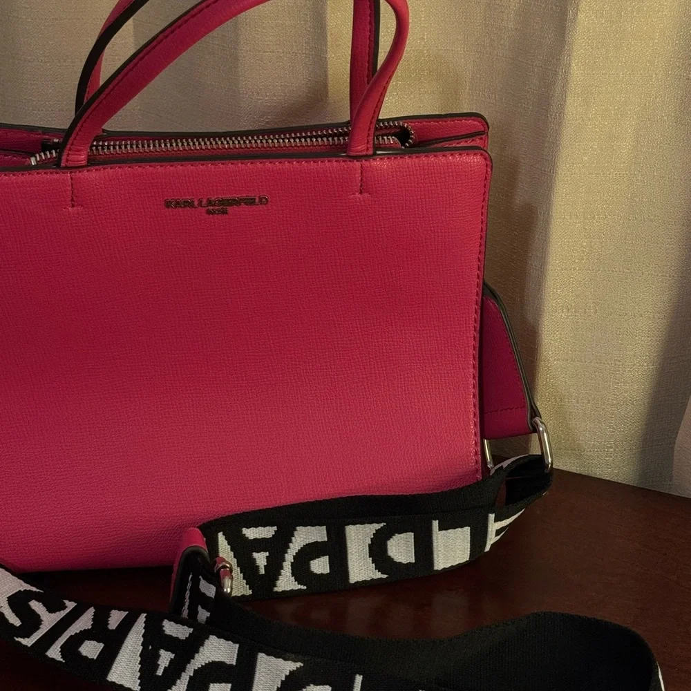 Karl Lagerfeld Vibrant Pink Satchel - Picture 3 of 7